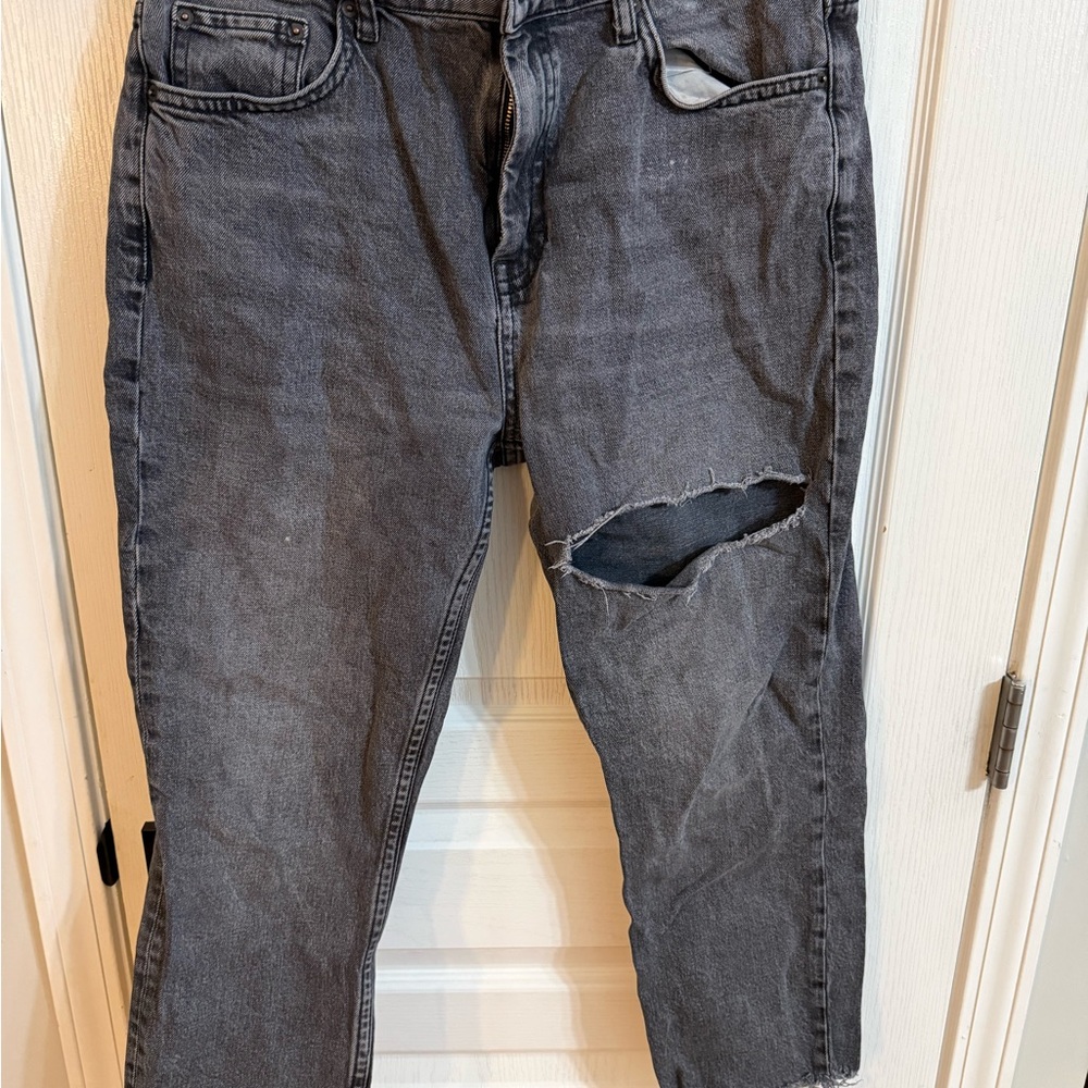 Topshop women Relaxed Black Jeans